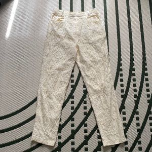 Vintage Cream colored womens lace straight-legged pants